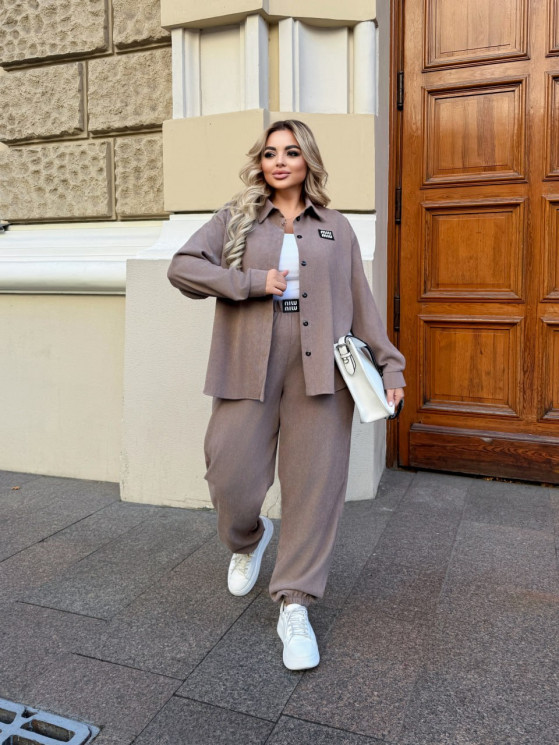 Костюм жіночий "Мія", вельвет м. 3850 (р: 48-50, 52-54, 56-58) №829845 - 