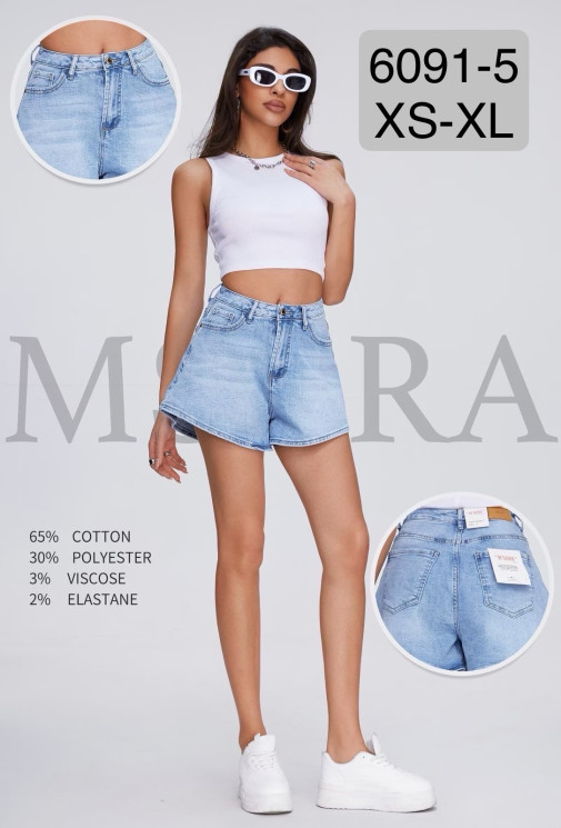 Джинсові Шорти стрейч  м.6091-5 (р:XS-XL)  в упаковці 6 штук  №754200 - UNO2Uva SER1864