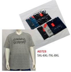 Футболка чоловіча, трикотаж, м.АD723 (р. 5XL-8XL ), мікс кольорів, в упаковці 5 шт. №324387