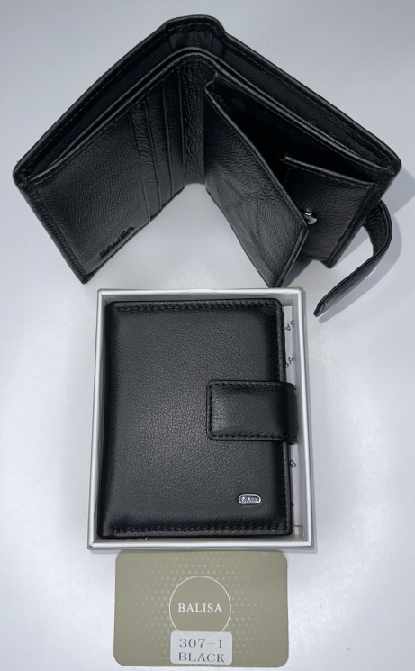 Гаманець чоловічий, натуральна шкіра, магніт, м.907-1 Black, (р: 11см*9см), №1000057 - 
