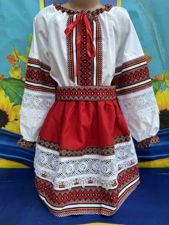 Костюм-вишиванка дитячий, комбінований (розміри: зріст 110-134) в упаковці 5 штук №314016 - Delux 909