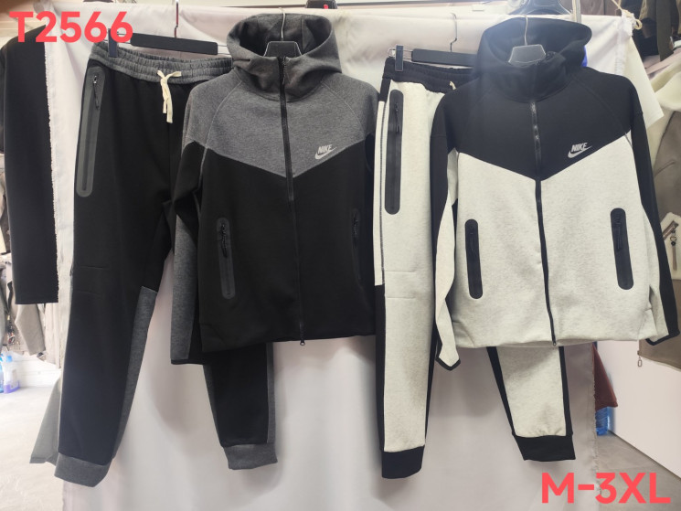 Спортивний костюм чоловічий, двинутка, м.Т2566 (Розмір: M-3XL ), 2 кольори, в упаковці 5 шт. №333591 - 