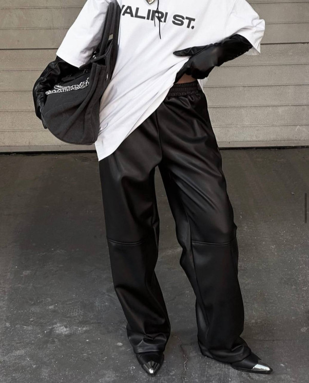 Штани жіночі, екошкіра на флісі, м. 1525 (р: 42-44, 46-48) №704952 - BestFashion RZ6220 м. 1525