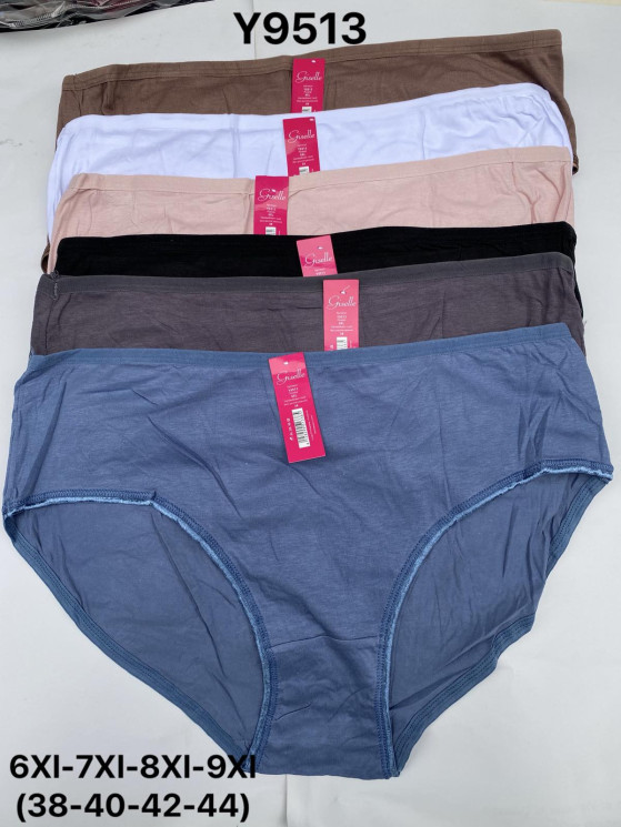 Труси жіночі, котон ( розмір: 6XL-9XL ), мікс кольорів, в упаковці 12 шт. №322550 - VanKiey 434
