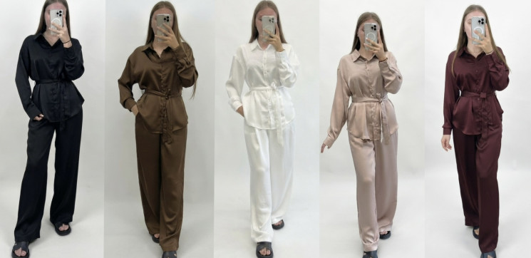 Сорочка жіноча "2011" атлас (р: S,M,L,XL,2XL) 5 кольорів, в упаковці 5 шт. №388097 - BASEBlake SE3412