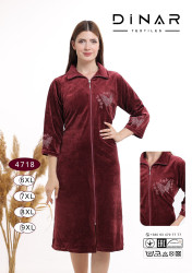 Халат жіночий, велюр на котоновій основі, м.4718 (Розмір: 6XL-9XL), в упаковці 4 штуки №323341