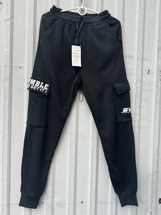 Спортивні штани чоловічі, трикотаж, фліс, м.L6722 (р. M-3XL ), 3 кольори, в упаковці 5 штук №335480 - 