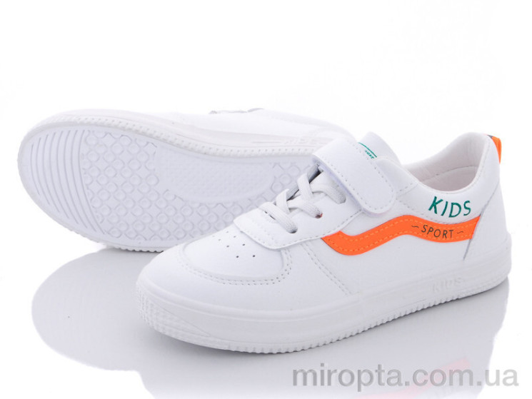 Кросівки Q45-M132 white-orange р: 31-37, в упаковці: 8 пар, купити тільки гуртом - 582678