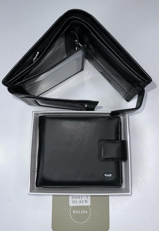 Гаманець чоловічий, натуральна шкіра, магніт, м.8941-1 Black, (р: 12см*10см), №1000058 - 