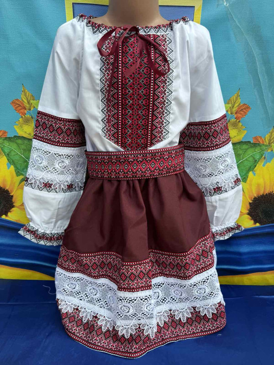 Костюм-вишиванка дитячий, комбінований (розміри: зріст 110-134) в упаковці 5 штук №314017 - Delux 909