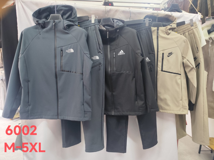 Спортивний костюм чоловічий, двинутка, м.6002 (Розмір: M-5XL ), 3 кольори, в упаковці 7 шт. №333592 - 