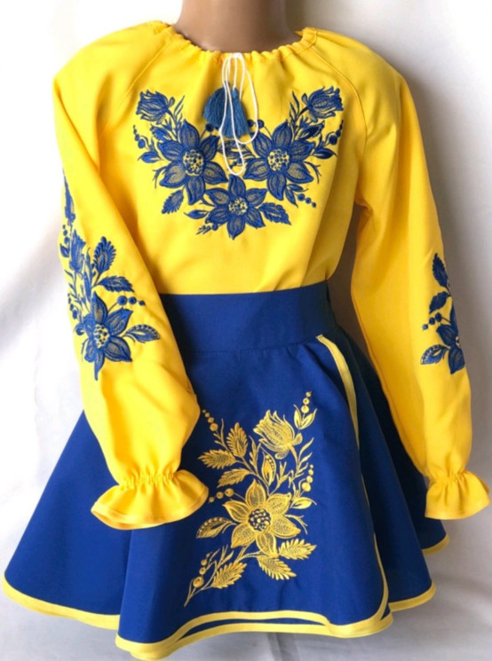 Костюм-вишиванка дитячий (розміри: зріст 110-134) в упаковці 5 штук №305471 - Delux 909