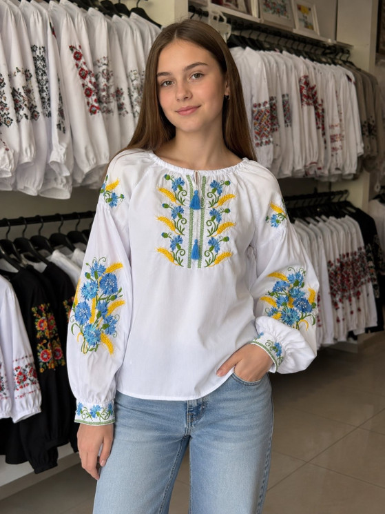 Вишиванка дитяча, паплін (розміри: 152-170), в упаковці 4 штуки №348370 - Delux 909
