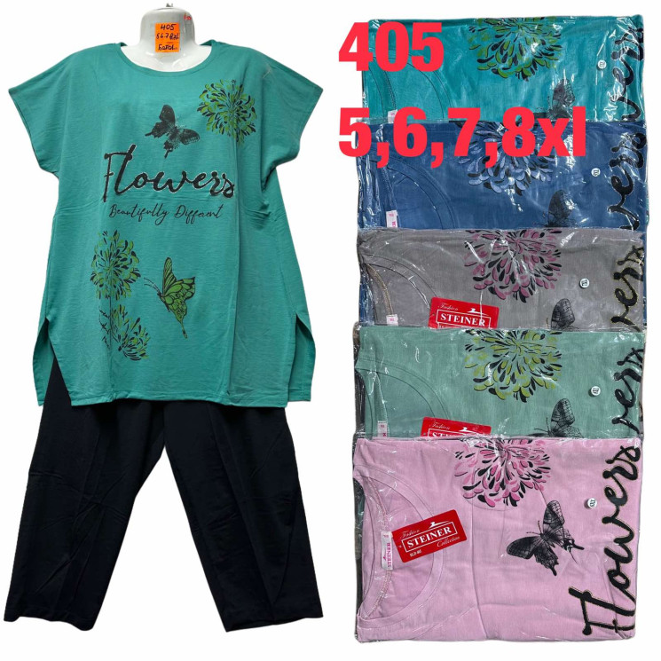 Костюм жіночий "BLD405" трикотаж (р: 5XL,6XL,7XL,8XL) мікс кольорів, в упаковці 5 шт. №366108 - Valentina PA1005