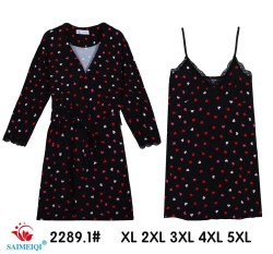Нічна сорочка жіноча та халат  м.2289.1  (р.XL-5XL)  в упаковці 5 штук №754123