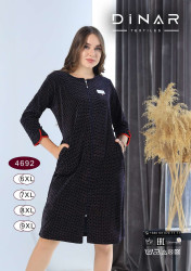 Халат жіночий, велюр на котоновій основі, м.4692 (Розмір: 6XL-9XL), в упаковці 4 штуки №323342
