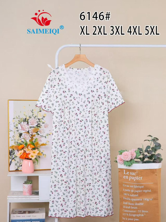 Нічна сорочка жіноча трикотаж,  м.6146   (р. XL-5ХL)  в упаковці 5 штук, №751989 - Ekaterina