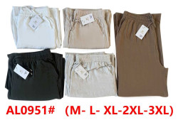 Штани жіночі, льон, м.AL0951 (розмір: M-3XL ), 5 кольорів, в упаковці 5 штук №342828
