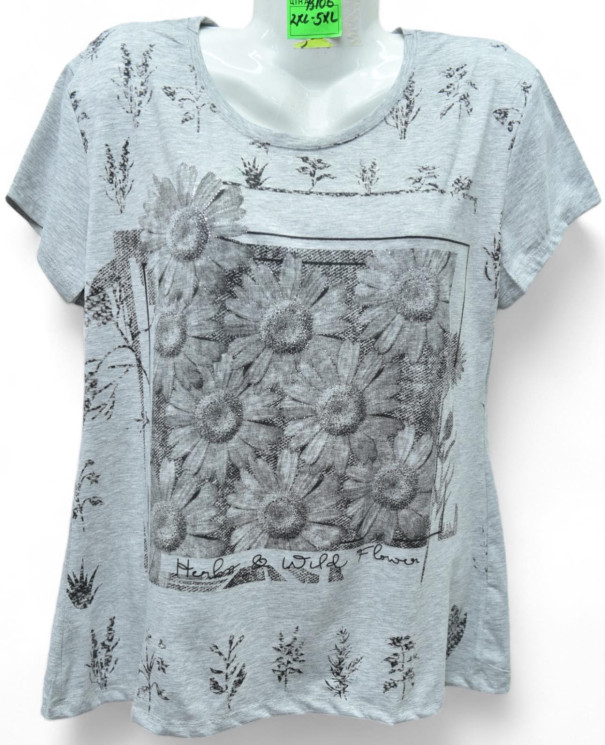 Футболка жіноча, трикотаж (р. 2XL-5XL ), мікс кольорів, в упаковці 5 штук №313902 - Vanda SE1013