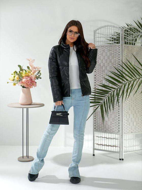 Куртка жіноча, еко шкіра + синтепон 100 м. 957 (р. M, L, XL, XXL) №405360 - 