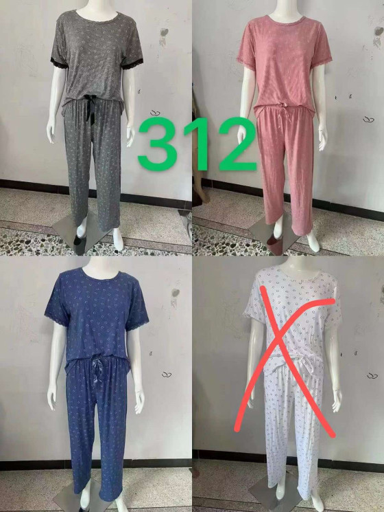 Піжама жіноча, рубчик, м.312 (Розмір: М-XL), 3 кольори, в упаковці 3 штуки №322998 - 