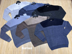 Светр чоловічий, в'язка (р: 3XL,4XL,5XL) 6 кольорів, в упаковці 3 шт. №378513