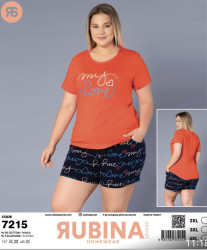 Піжама жіноча, котон, м.7215 (р. 2XL-4XL), в упаковці 3 штуки №343565