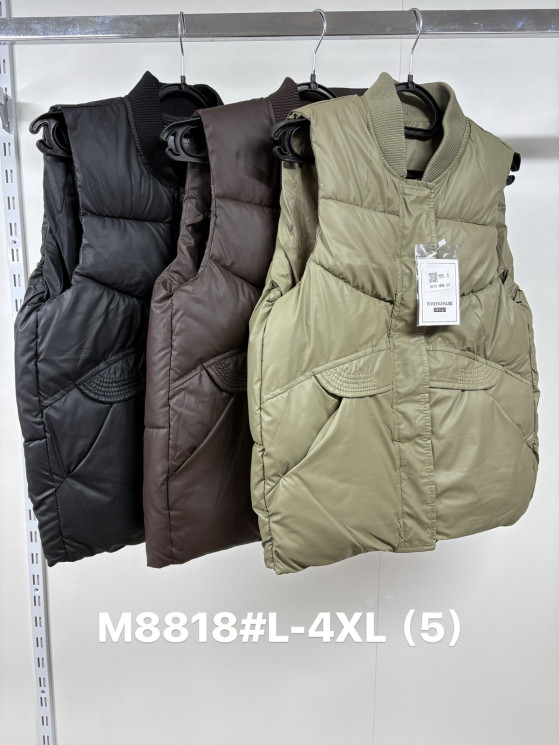 Жилетка жіноча, плащівка, синтепон, м.M8818 (розмір: L-4ХL ), 3 кольори, в упаковці 5 штук №346785 - Vanda SE1013