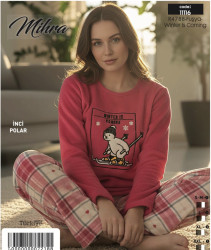 Піжама жіноча, фліс, м.11116 (р. S/M-2XL ), в упаковці 4 штуки №348036
