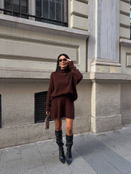 Костюм жіночий "двійка" у стилі Zara, дрібна машинна в'язка м. 9495 (р: 42-52) №831457