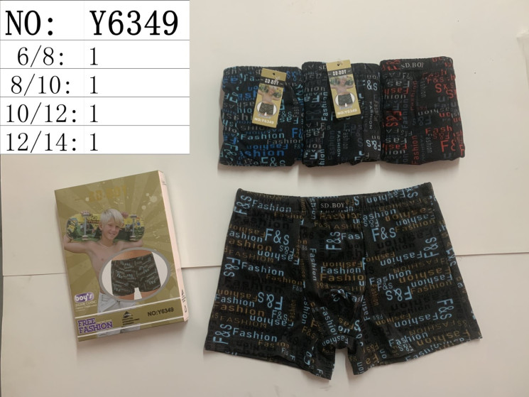 Труси дитячі, котон, м.Y6349 (розмір: 6-14 років ), мікс кольорів, в упаковці 24 шт. №327264 - Lilu 230/237