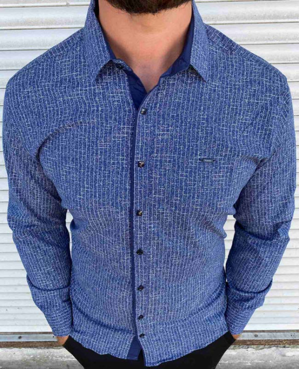 Сорочка Varetti р 3XL-6XL Чоловіча S2358 navy батал - NikNumbers SE1041-1042