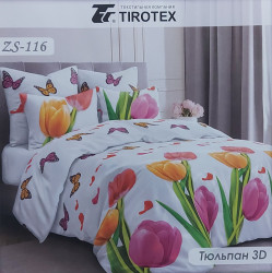 Комплект постільної білизни, бязь, м. Тюльпан 3D (розмір: двоспальний) №343093
