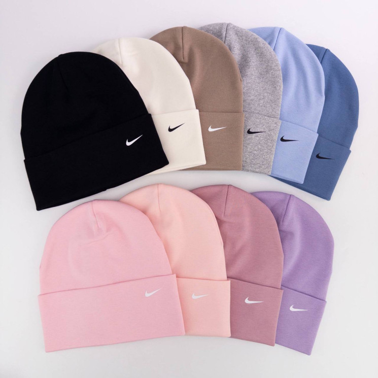 Шапка дитяча з відворотом Nike (р: 46-48, 48-50) мікс кольорів, в упаковці 5 шт. №380724 - Ventil SE 939
