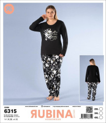 Домашній костюм жіночий, турецький трикотаж, лікра, м.6315 (р. 2XL-4XL), в упаковці 3 шт. №319396