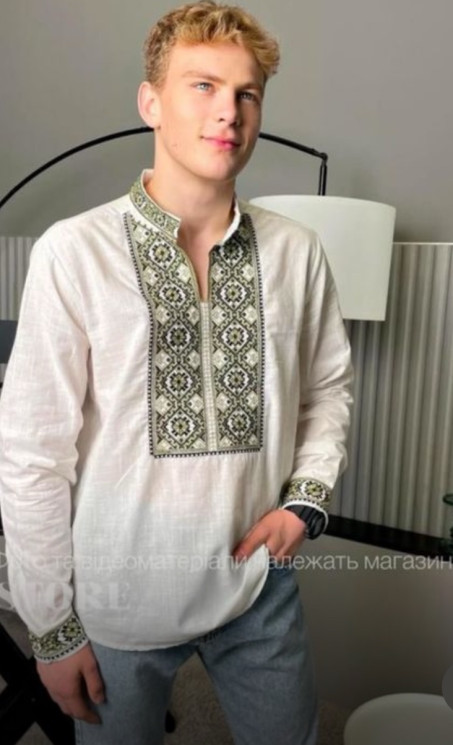 Вишиванка чоловіча, льон (Розмір: S-XL), в упаковці 4 штуки №329825 - Delux 909