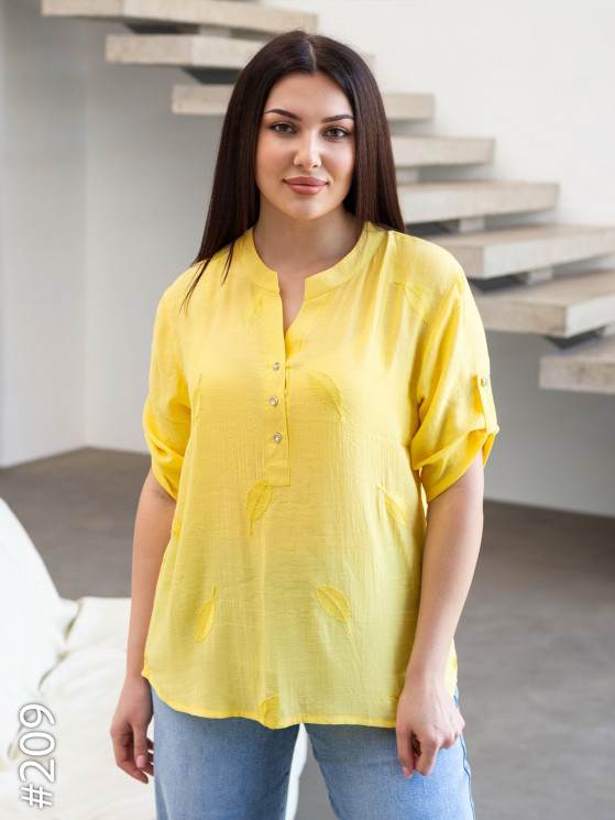 Блузка жіноча льон з вишивкою , м.209, (Розмір: XL-4XL), 8 кольорів, в упаковці 4 штуки, №751816 -  Coolme WE3111