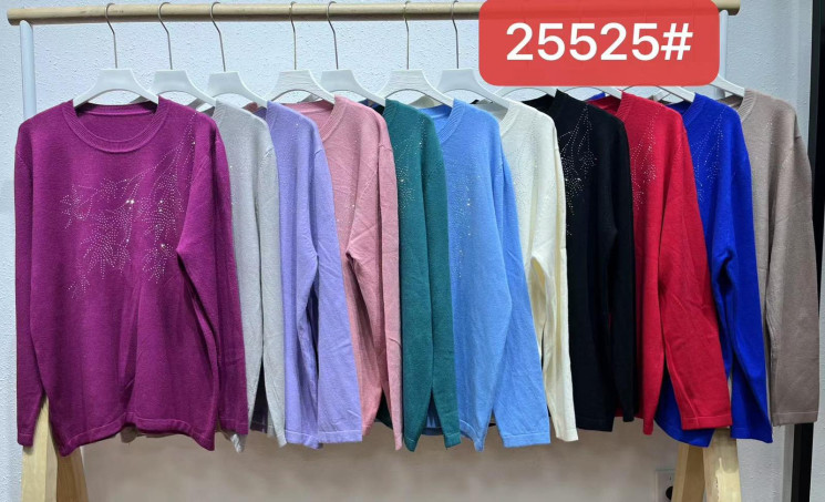 Светр жіночий кашемір м. 25525 (р.50-54) мікс кольорів в упаковці 3 штуки №757588 - Smile RZ 4457