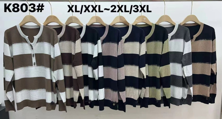 Светр жіночий, кашемір, м.K803 (р. XL-3XL ), мікс кольорів, в упаковці 10 штук №338067 - Vanda SE1013