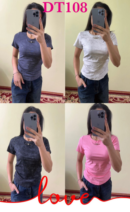 Футболка жіноча "DT108" хлопок (р: S,M,L,XL) 4 кольори, в упаковці 4 шт. №386149 - Kama