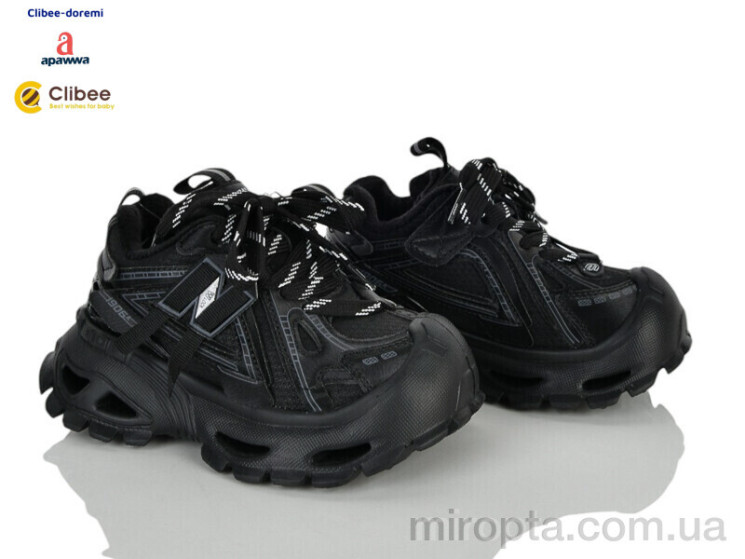 Кросівки 59B2289 black фліс р: 27-30, в упаковці: 4 пар, купити тільки гуртом - 1187057
