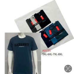 Футболка чоловіча, трикотаж, м.АD721 (р. 5XL-8XL ), мікс кольорів, в упаковці 5 шт. №324390