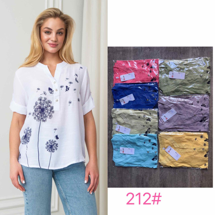 Блузка жіноча, м.212, (Розмір: XL-4XL), 7 кольорів,в упаковці 4 штуки, №750933 - Coolme WE3111