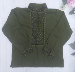 Вишиванка дитяча (Розмір: зріст 110-134 см) хлопчик льон №700028