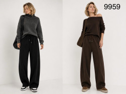 Штани жіночі трикотаж на мікрохутрі м.9959 (Розмір:M-XL) 2 кольори в упаковці 3 штуки №764247