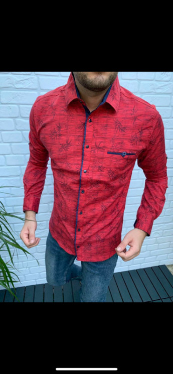 Сорочка No Brand р M-3XL Чоловіча S893 red - NikNumbers SE1041-1042