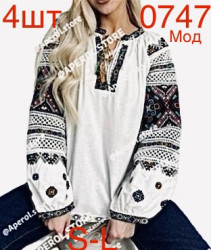 Вишиванка жіноча льон м.0747 (р:S-L)  в упаковці 4 штуки №756871