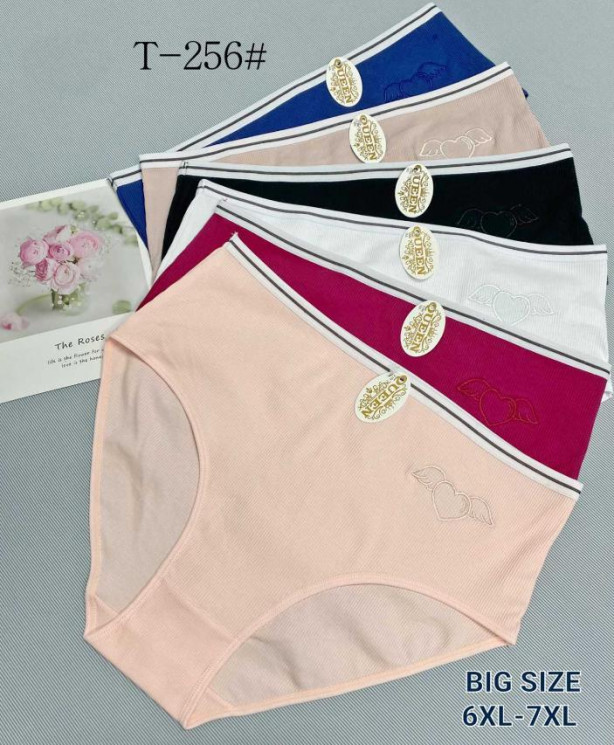 Труси жіночі, котон, м.Т-256 ( розмір: 6ХL-7XL ), мікс кольорів, в упаковці 12 штук №331183 - VanKiey 434