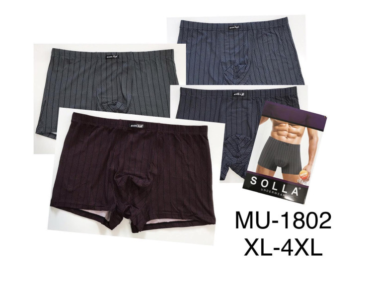 Труси чоловічі, котон, м.MU-1802 (розмір: XL-4XL), мікс кольорів, в упаковці 24 шт. №332250 - Lilu 230/237