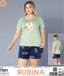 Піжама жіноча, котон, м.7221 (р. 2XL-4XL), в упаковці 3 штуки №343567